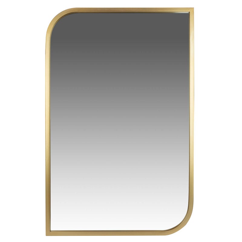 Patton Wall DÃ©cor Patton Wall Decor Gold Metal Rounded and Pointed Rectangular Wall Mirror, 31.5" - Image 1